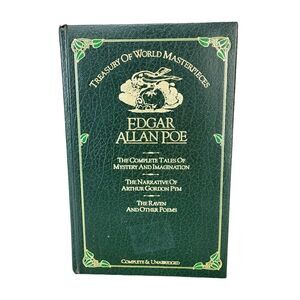 Edgar Allen Poe Treasury of World Masterpieces Leather Bound Gold Gilt Edge Book